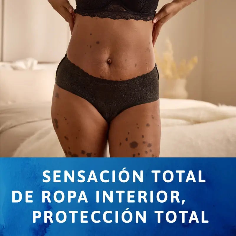 Tena Silhouette Negro Cintura Baja Grande , 10 unidades