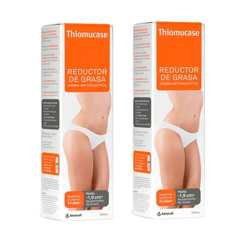 Thiomucase Reductor de Grasa Crema Anticelulítica, Pack 2 x 200 ml