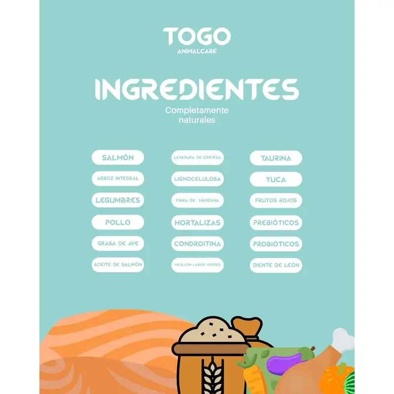 Togo Salmon Alimentación Seca, 15 kg