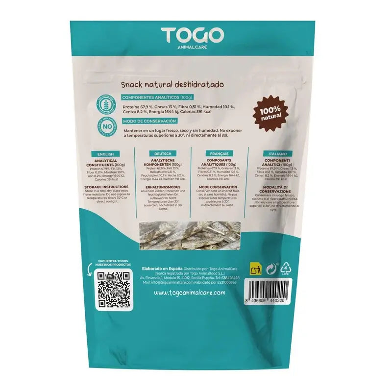 Togo Snack Natural Boquerones Deshidratados, 1 unidad
