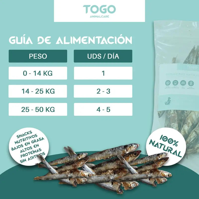 Togo Snack Natural Boquerones Deshidratados, 1 unidad