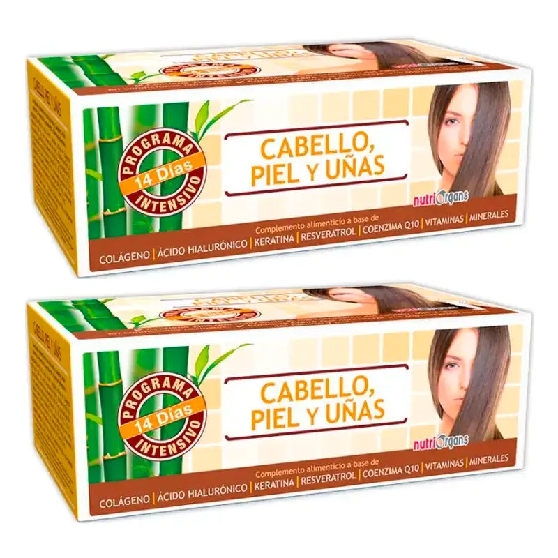 Tongil Nutriorgans Cabello Piel Y Uñas , Pack 2 x 10 Ml x 14 viales