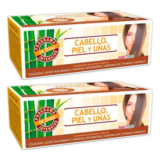 Tongil Nutriorgans Cabello Piel Y Uñas , Pack 2 x 10 Ml x 14 viales