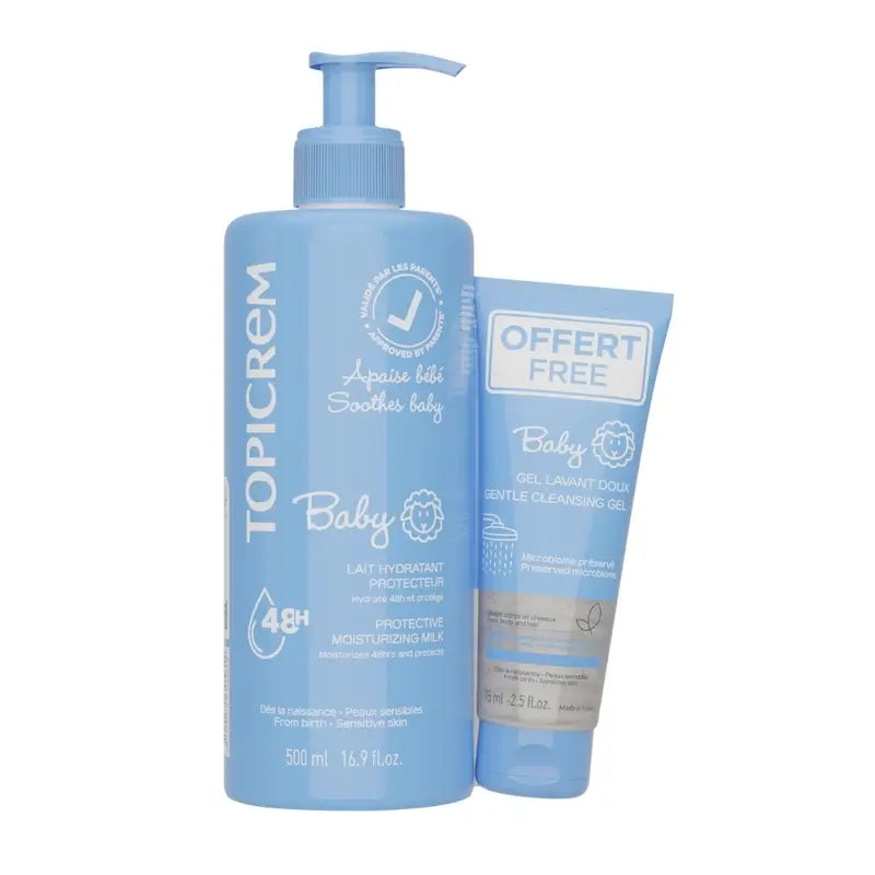Topicrem Pack Baby Leche Hidratante 500 Ml + Baby Gel Limpiador 75 Ml Regalo