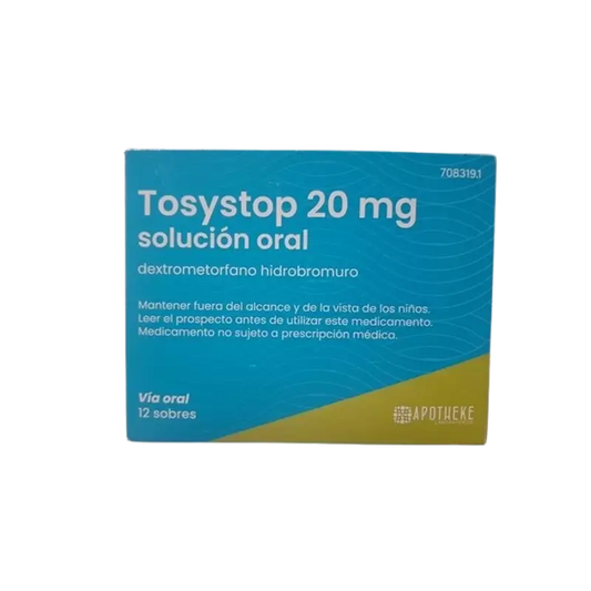 Tosystop 20 Mg Solución Oral, 12 sobres