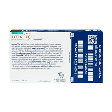 Total30  Lentillas Tóricas Mensuales , 3 unidades