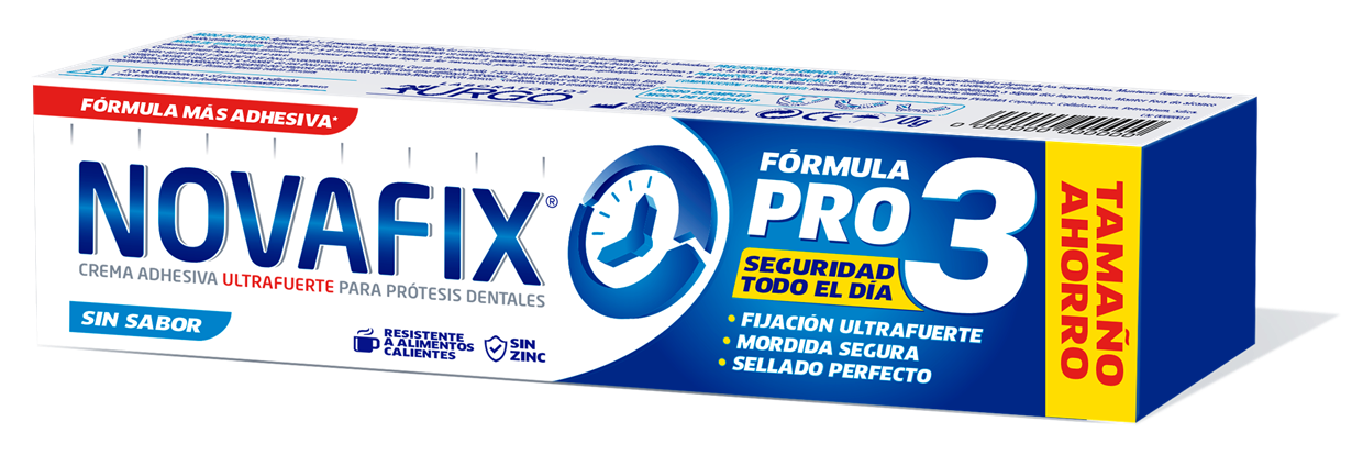 Novafix Fijadores Pro3 Sin Sabor - Crema Adhesiva Para Prótesis Dentales - 70 G, 70 gr
