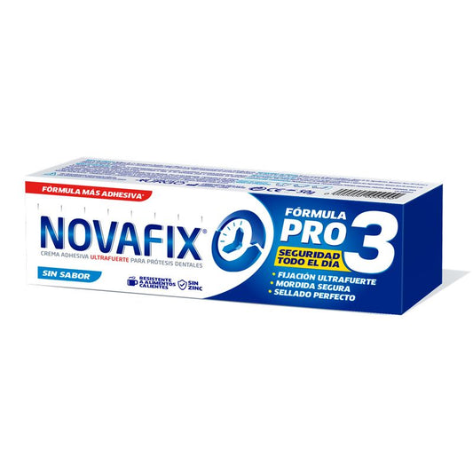 Novafix Pro3 Sin Sabor Crema Adhesiva Para Dentaduras Postizas , 50 gr