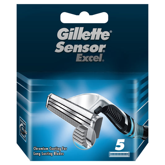 Gillette Sensor Excel Recambio De Maquinilla De Afeitar , 5 unidades