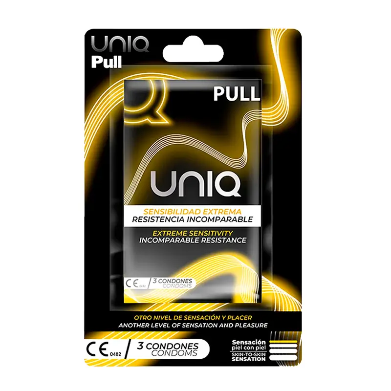 Uniq Pull Preservativos Con Tiras Sin Latex 3 Unidades