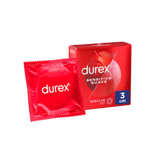 Durex Preservativos Sensitivo Suave, Fino Para Mayor Sensibilidad, 3 Condones