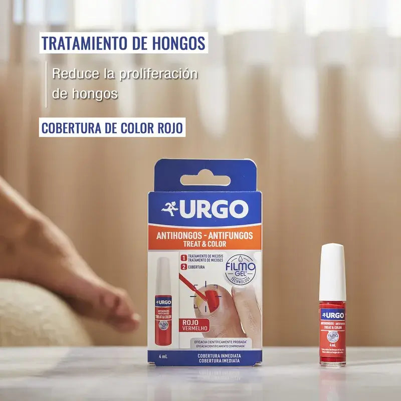 Urgo Anti-hongos Treat & Color Filmogel Rojo Frasco 4 ml
