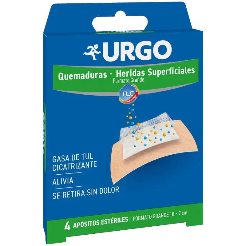Urgo Apósito Estériles Para Quemaduras Y Heridas Superficiales, 10 X 7 Cm