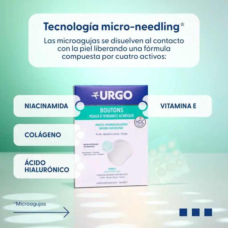 Urgo Spots Parches Hidrocoloides Micro Needling, 9 Unidades