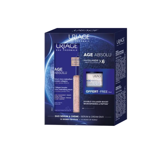 Uriage Age Absolu Collagen Booster Serum Micro-Redensificante Con Péptidos De Procolágeno Y Retinol, 30 Ml + Regalo Age Absolu Crema Rosa 15 Ml
