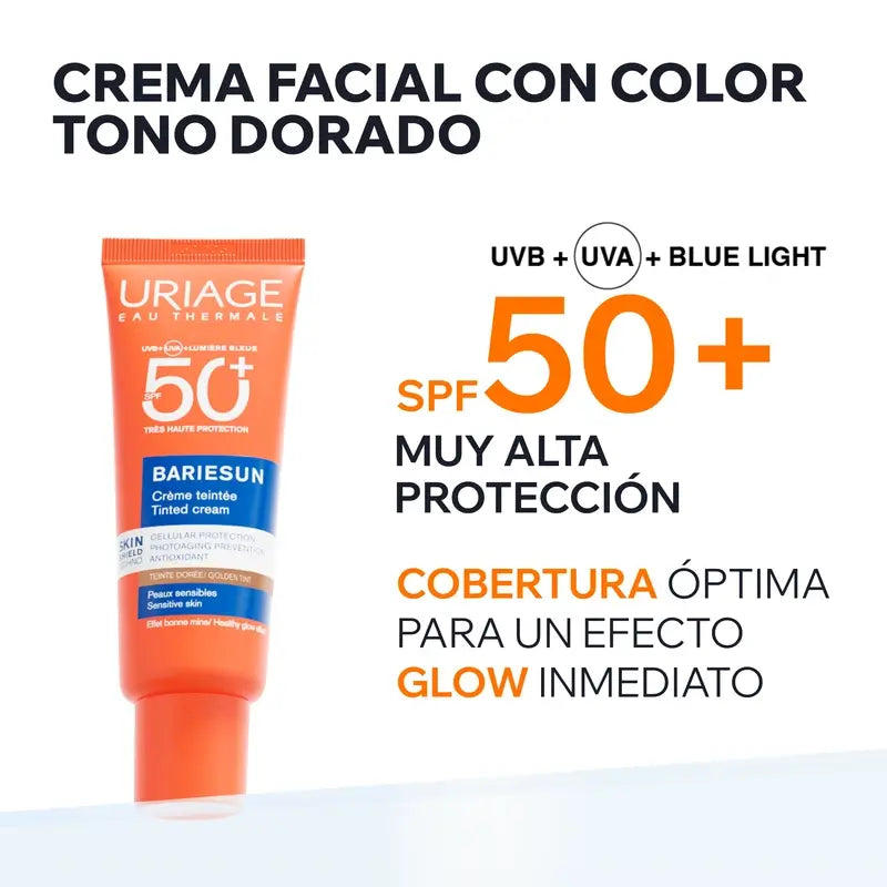 Uriage Bariésun Crema Mineral Compacta SPF 50+ Color Dorado 10 gr