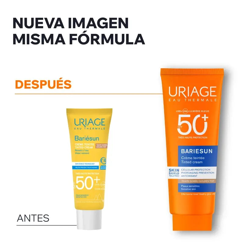 Uriage Bariésun Crema Mineral Compacta SPF 50+ Color Dorado 10 gr