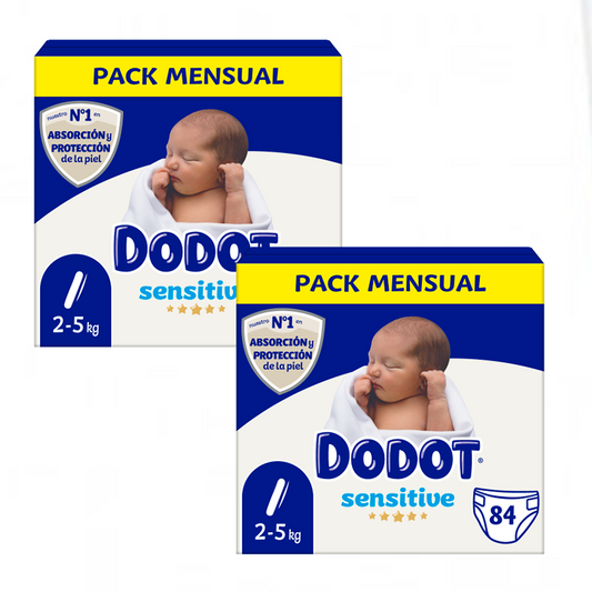 Dodot Sensitive Recién Nacido Box Talla 1, 2 x 84 Unidades