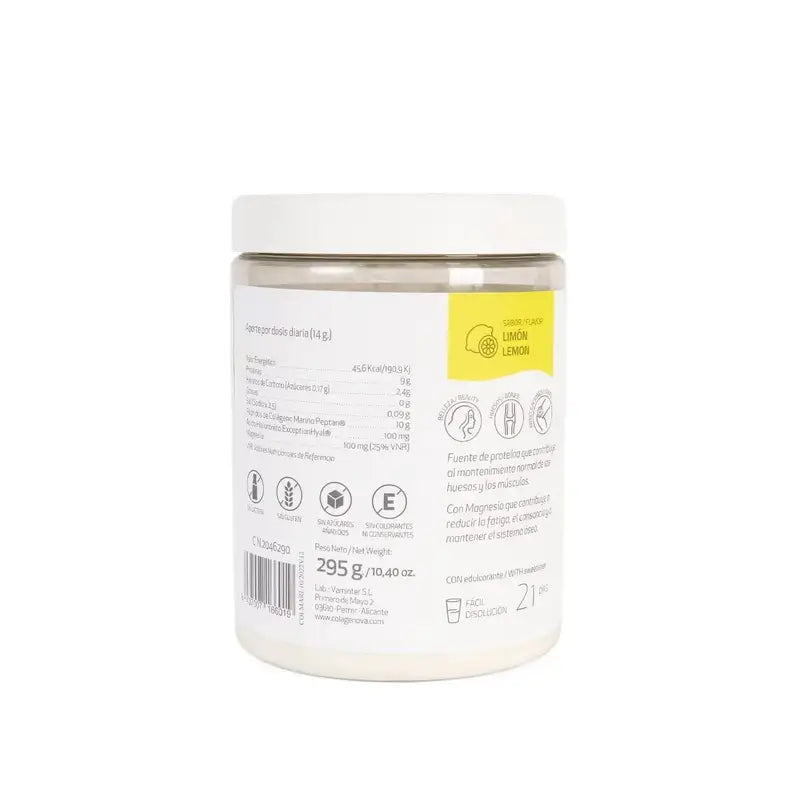 Colagenova Marine + Colageno Marino+ Hialuronico + Magnesio Limon, 295 Gr