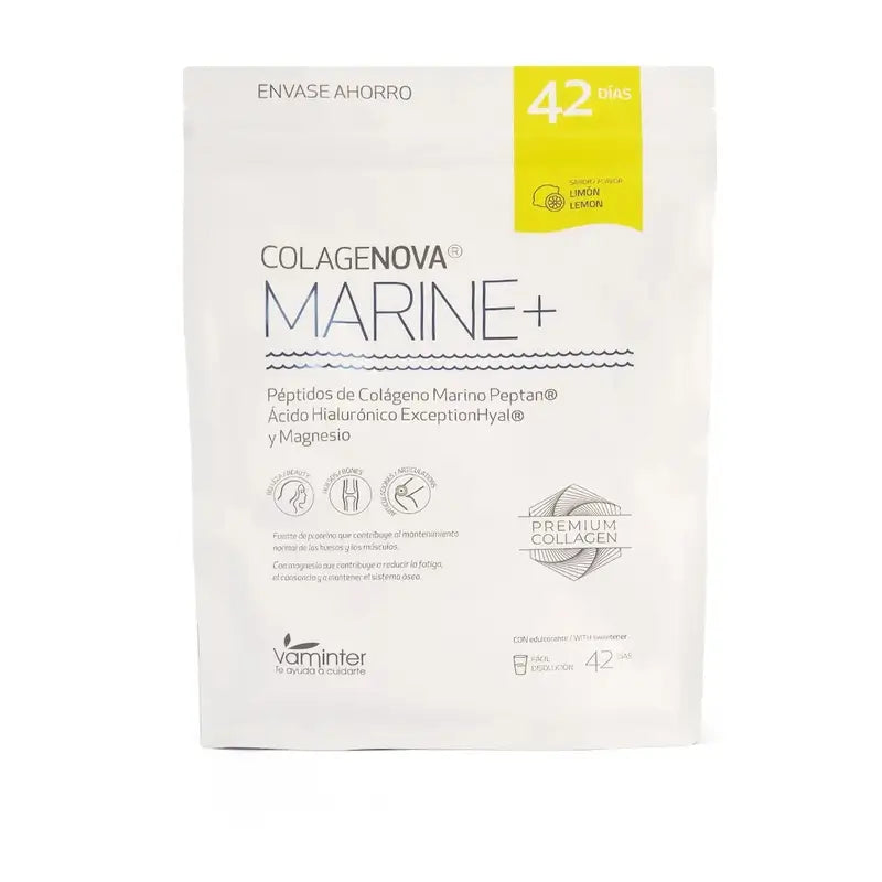 Colagenova Marine+ Colageno Marino+Ha+Mg 42 Dias Envase Ahorro Limon, 590 Gr