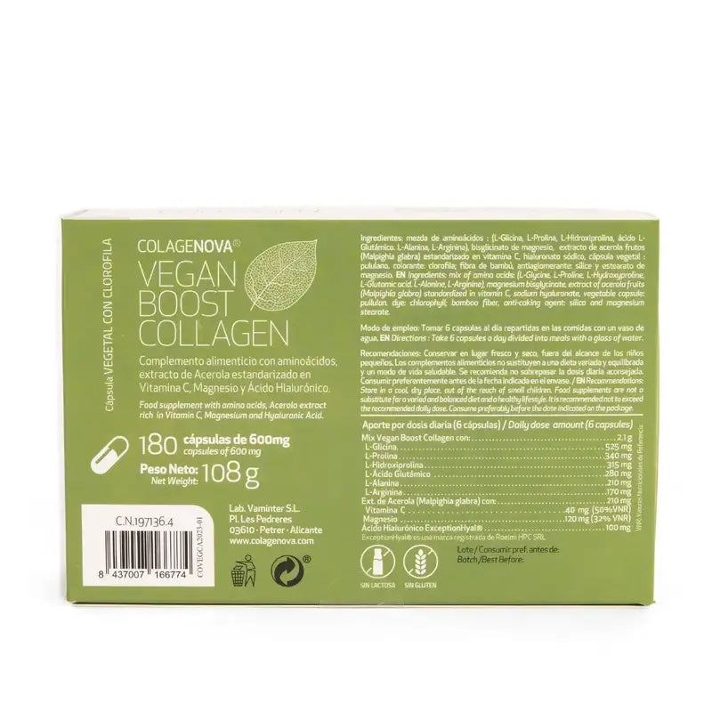 Colagenova Vegan Boost 30 Dias, 180 Capsulas