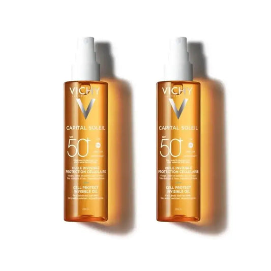 Vichy Capital Soleil Aceite Invisible Cell Protect Spf 50+ Fotoprotector, 2X200 Ml