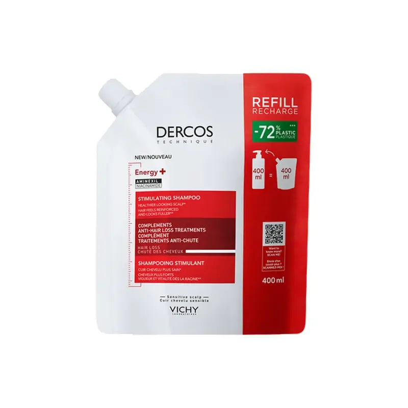 Vichy Dercos Champú Ecorefill Energy+, 400 ml