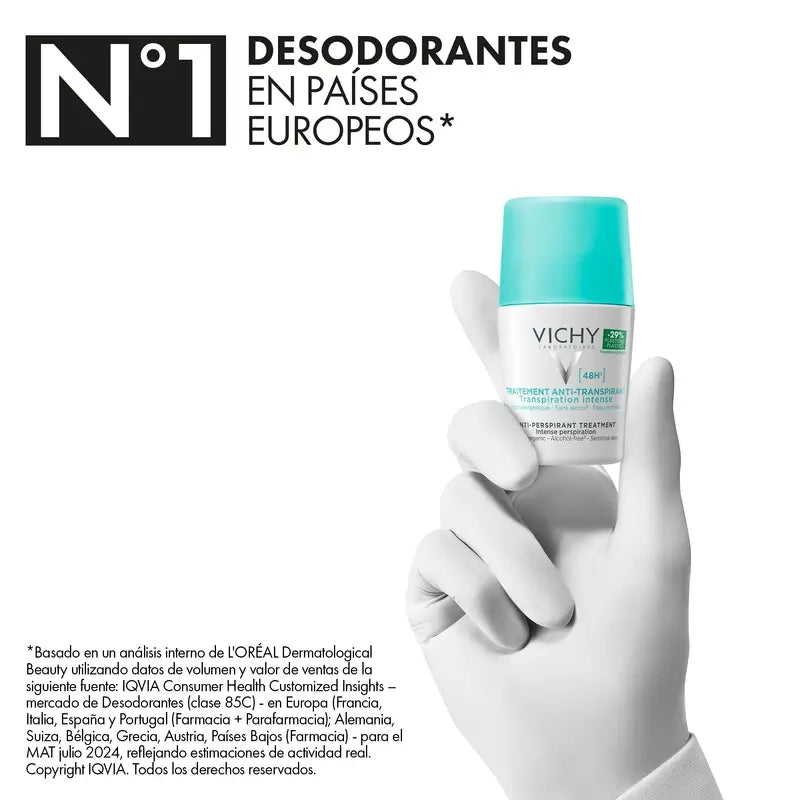 Vichy Desodorante Tratamiento Anti-Transpirante 48H Roll-On 50 ml