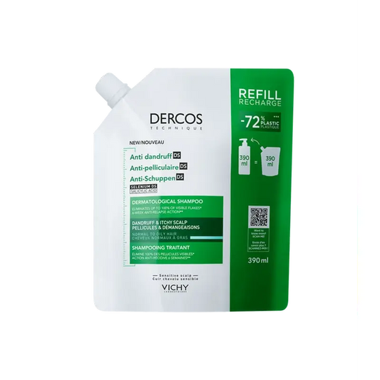 Vichy Dercos Technique Champú Ecorefill Anticaspa Grasa, 390 ml