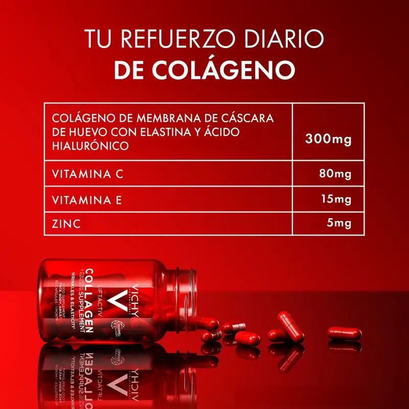 Vichy Liftactiv Colágeno Antiedad Con Vitaminas y Minerales, 60 Cápsulas