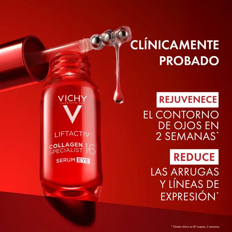 Vichy Liftactiv Collagen 16 Sérum Contorno De Ojos, 15 Ml