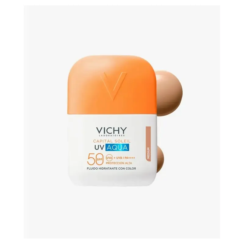Vichy Solar Uv Aqua Hydrating Fluid Spf50 Tono Medio , 50 ml