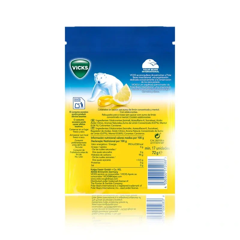 Vicks Caramelos Limón , 72 gr