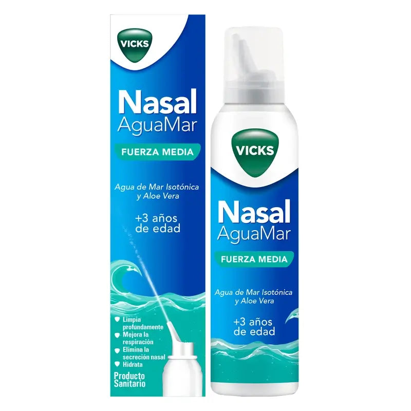 Vicks Nasal Aguamar Fuerza Media , 120 ml