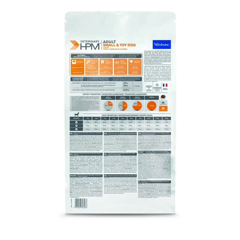 Virbac Hpm Adult Dog Small & Toy 3kg, pienso para Perros