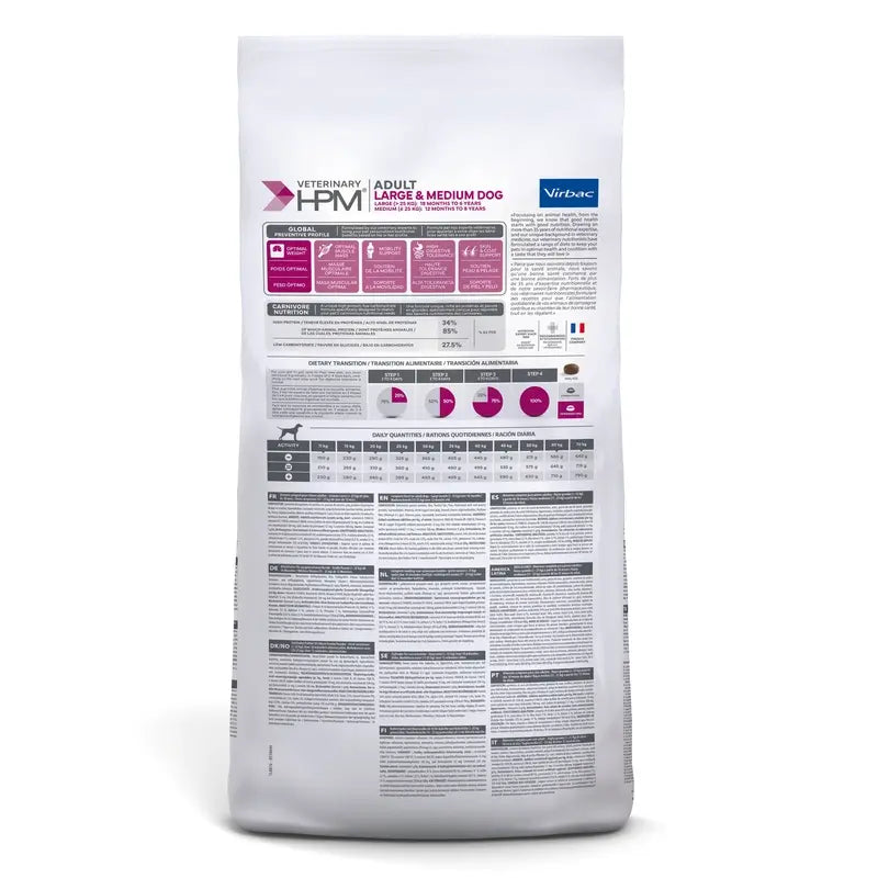 Virbac Hpm Canine Adult Large Medium 16Kg, pienso para perros