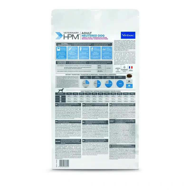 Virbac Hpm Canine Adult Neutered Large Medium 3Kg, pienso para perros