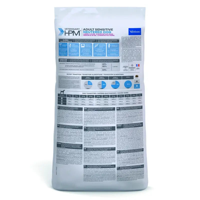 Virbac Hpm Canine Sensitive Digest Neutered Large Med. 12Kg, pienso para perros