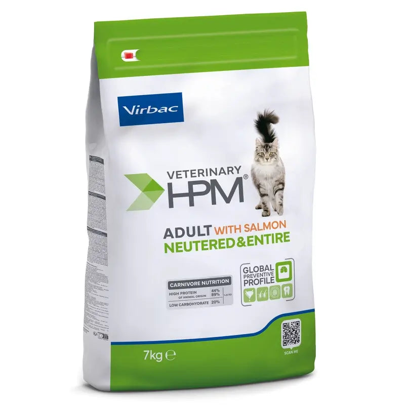 Virbac Hmp Adult Salmón Neutered & Entire Alimento Gatos 7 Kg, pienso para gatos