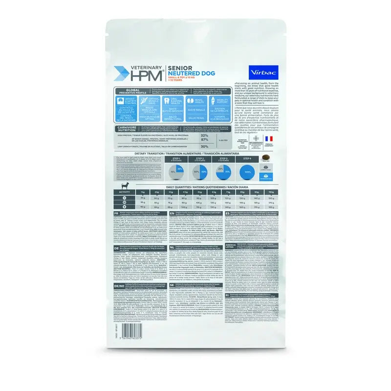 Virbac Hpm Senior Dog Neutered Small & Toy 3kg, pienso para Perros