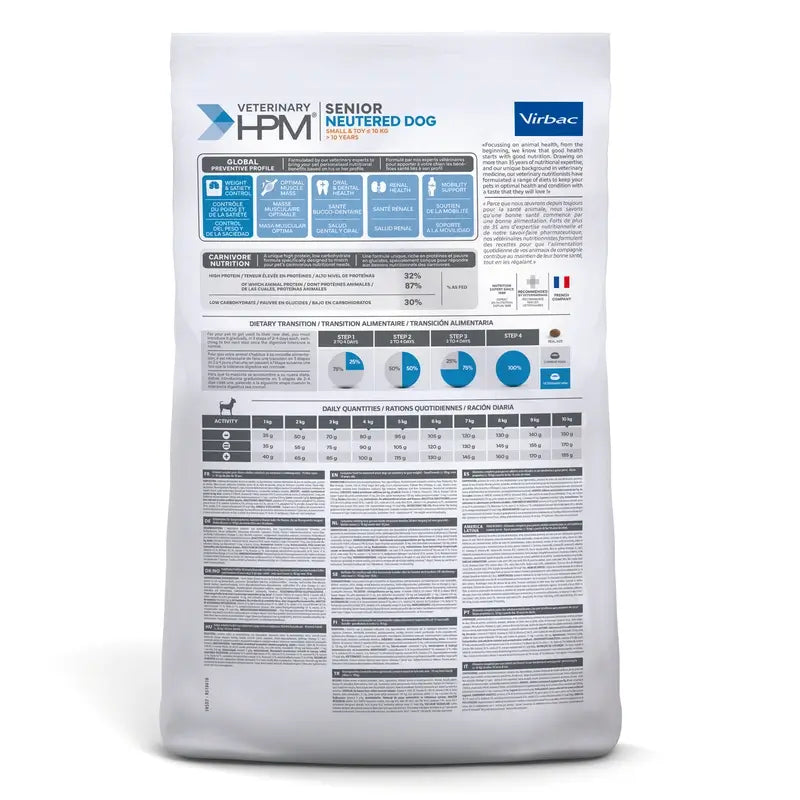 Virbac Hpm Senior Dog Neutered Small & Toy 7kg, pienso para Perros
