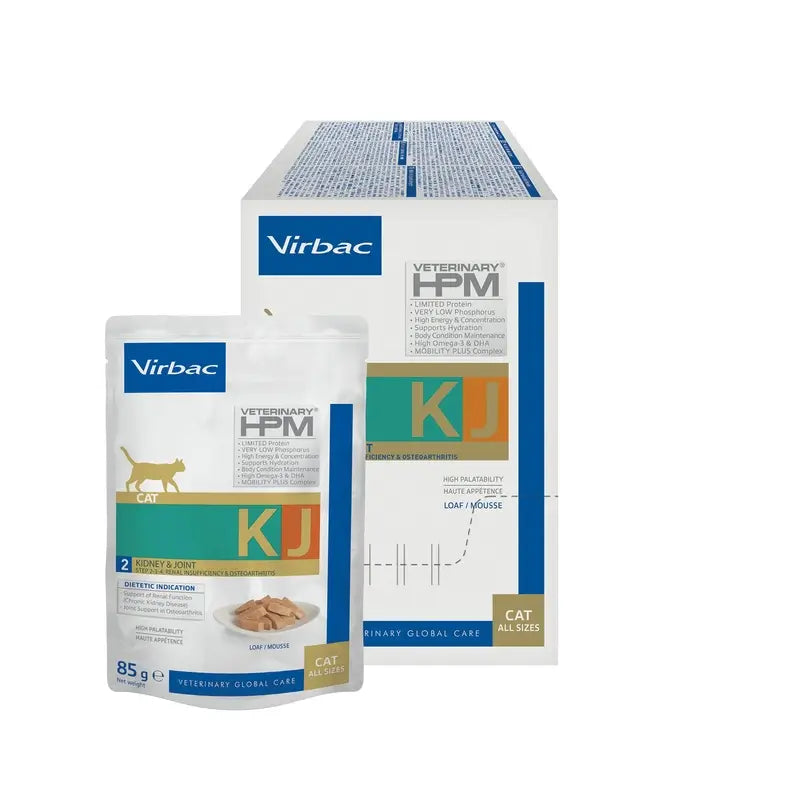 Virbac KJ2 Feline Kidney & Joint Comida Húmeda para Gatos ,12x85g