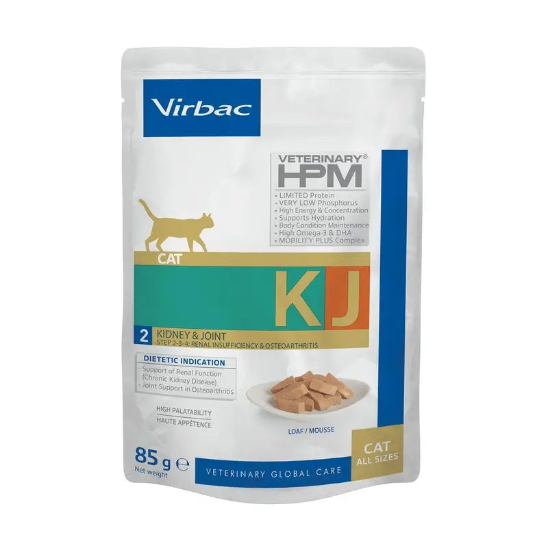 Virbac KJ2 Feline Kidney & Joint Comida Húmeda para Gatos ,12x85g