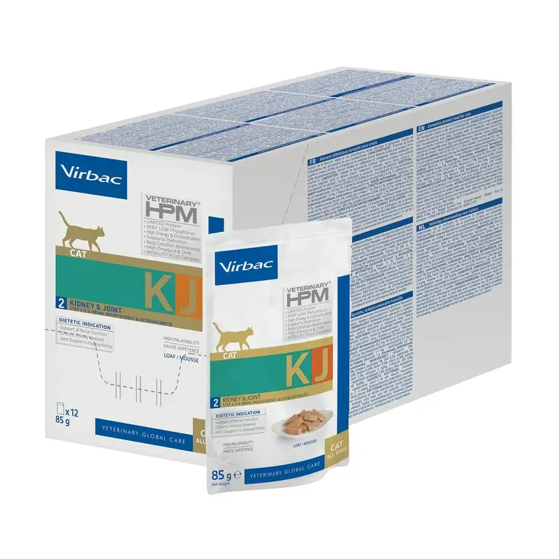Virbac KJ2 Feline Kidney & Joint Comida Húmeda para Gatos ,12x85g