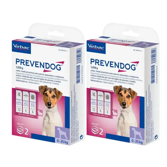 Virbac Prevendog Collar Antiparasitario, Pack 2 x 60 cm 2 unidades
