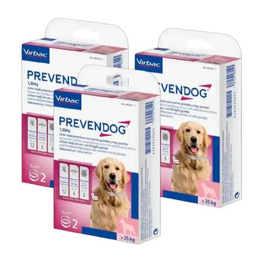 Virbac Prevendog Collar Antiparasitario, Pack 3 x 75 cm 2 unidades