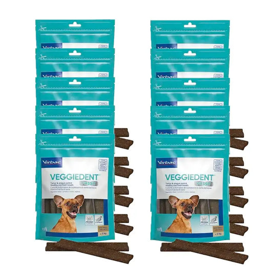 Virbac Veggiedent Fr3sh XS, Snacks Dentales Para Perros De Raza Muy Pequeñas, Pack 10 unidades