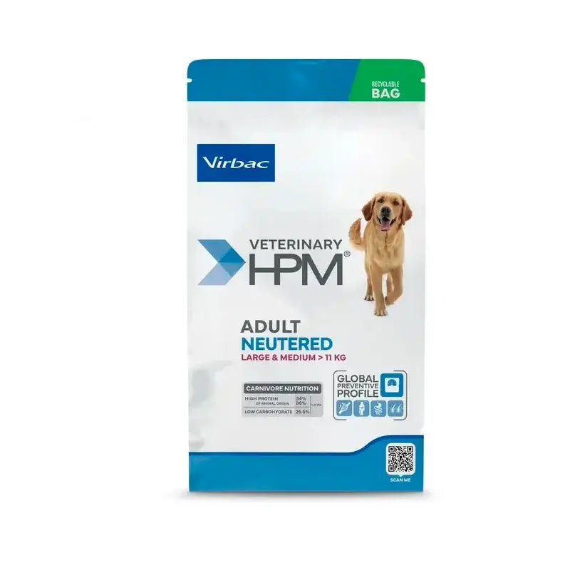 Virbac Veterinary Hpm Adult Neutered Dog Large & Medium 16 Kg