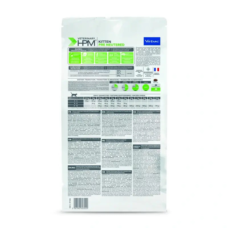 Virbac Veterinary HPM Kitten Pre Neutered Cat , 1.5 kg, pienso para gatos