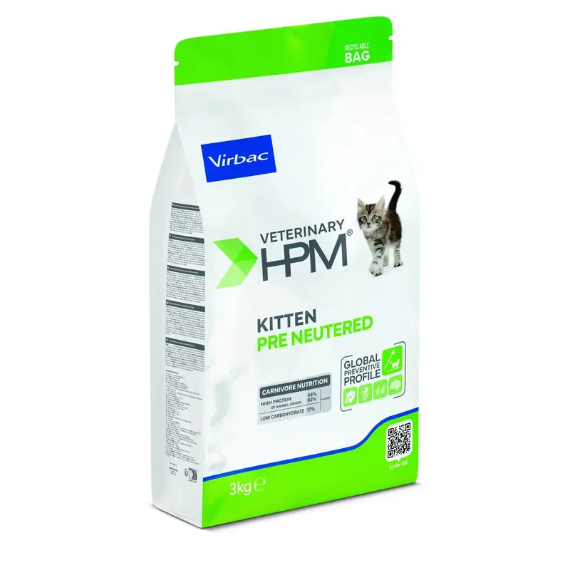 Virbac Veterinary HPM Kitten Pre Neutered Cat , 3 kg, pienso para gatos
